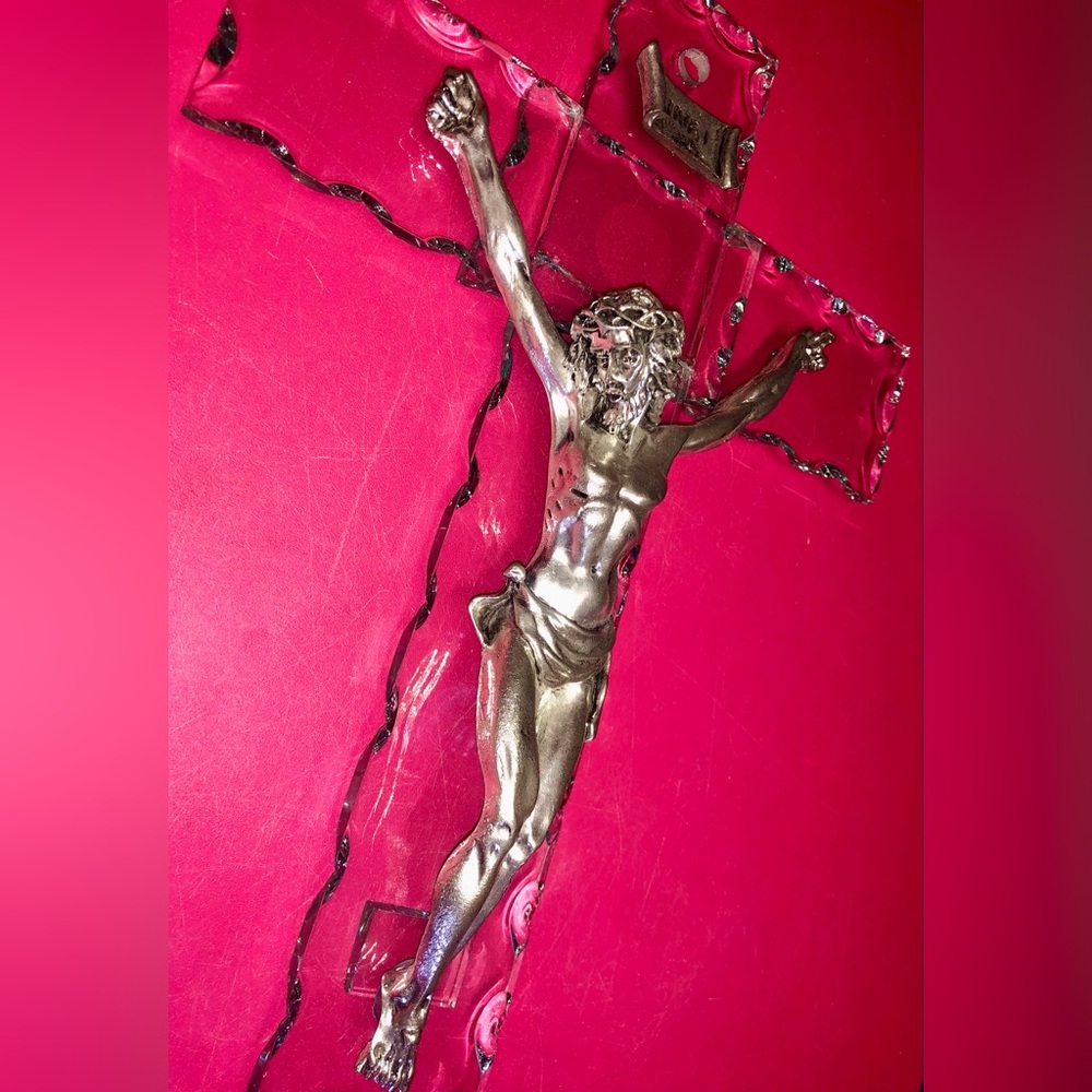 Crystal Holy Cross Jesus Crucifix Christian Catholic Figurine Glass Home Jewelry